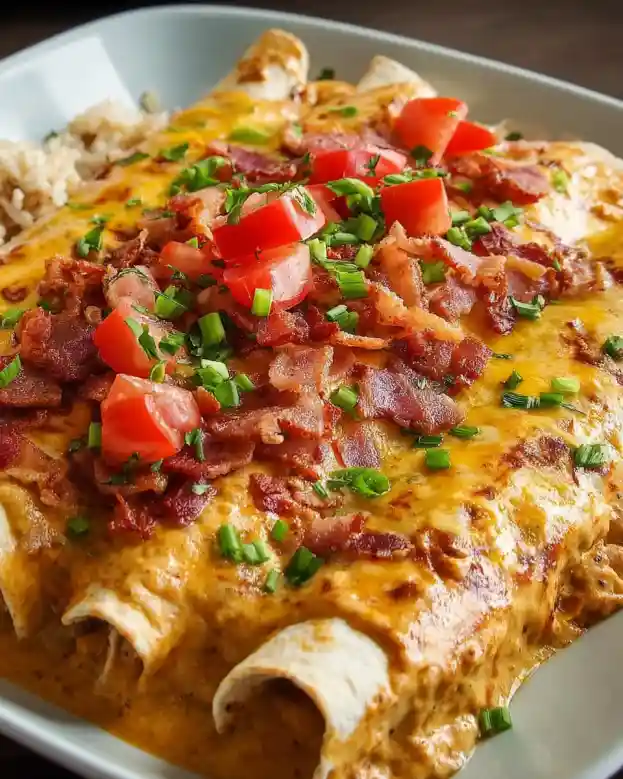 Bacon Ranch Chicken Enchiladas