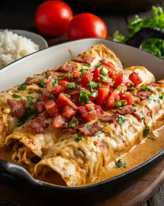 Bacon Ranch Chicken Enchiladas