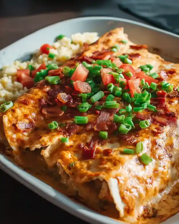 Bacon Ranch Chicken Enchiladas