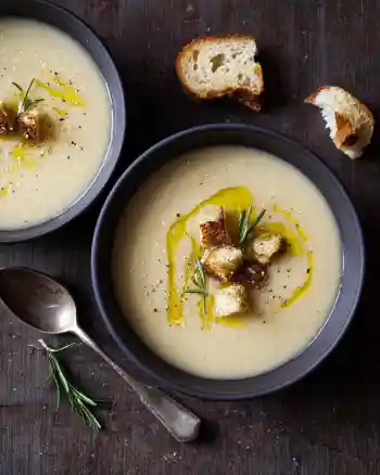 Creamy Cauliflower Soup With Rosemary Olive Oil