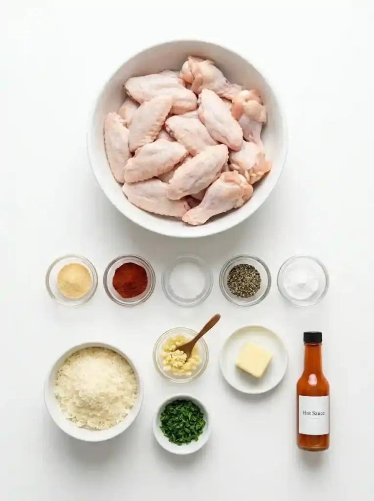 Crispy Baked Hot-Buttered Garlic Parmesan Wings