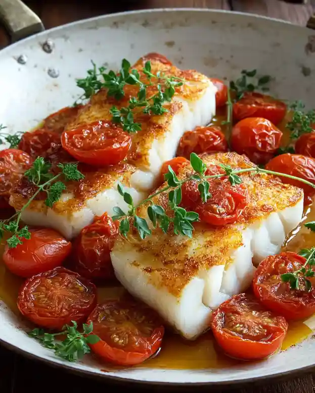 Pan Fried Cod With Tomatoes Best Ever