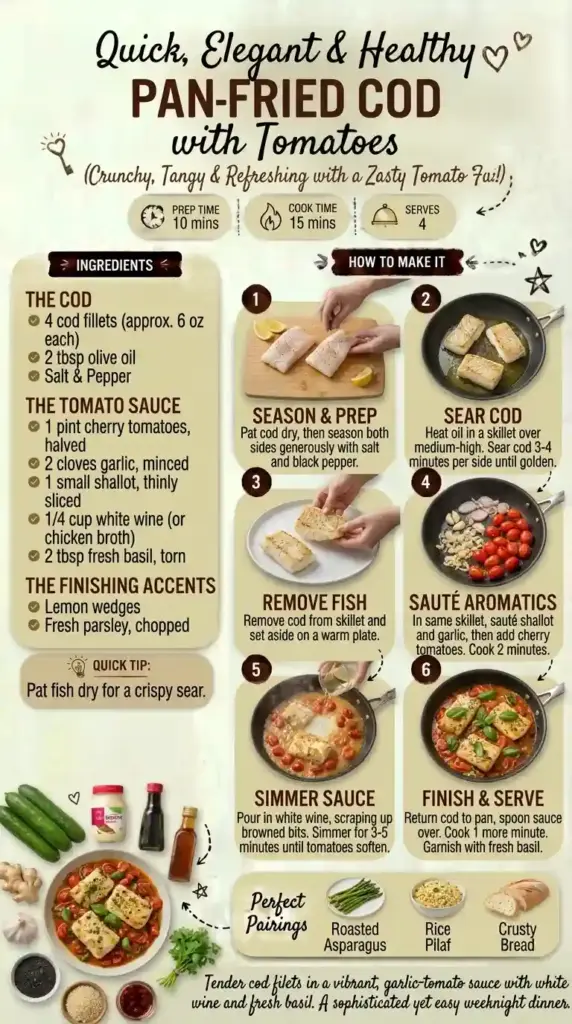Pan-Fried Cod with Tomatoes