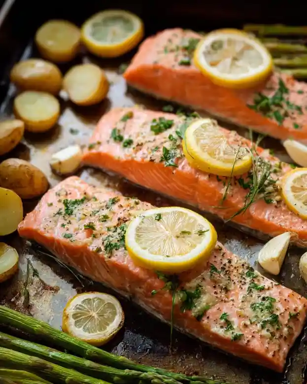 Sheet Pan Lemon Garlic Salmon