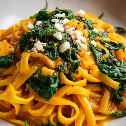 Spicy Butternut Squash Pasta With Spinach