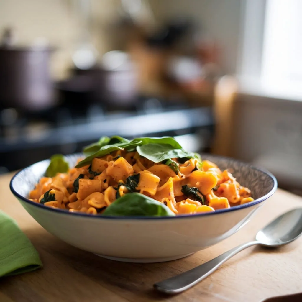 Spicy Butternut Squash Pasta With Spinach