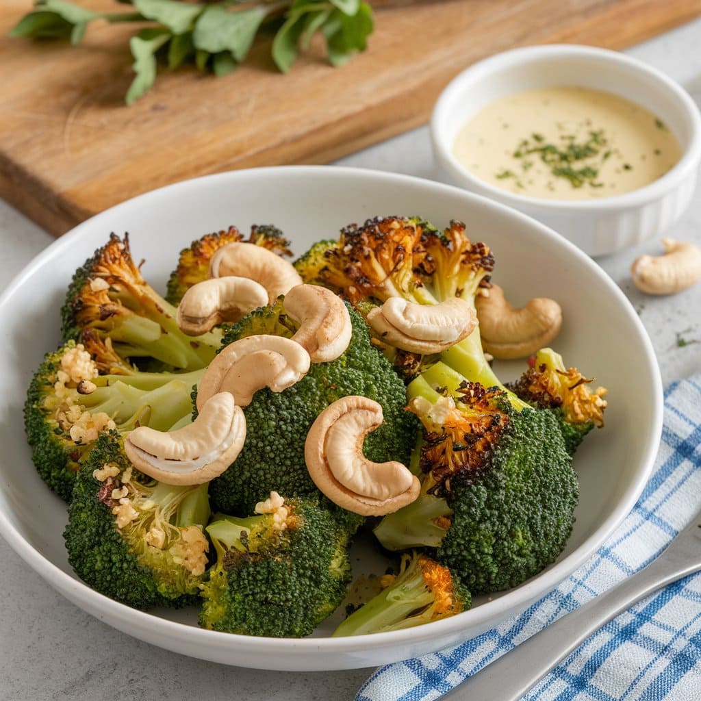 Broccoli with Garlic Butter and Cashews