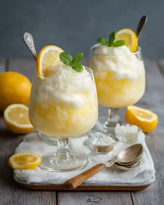 Lemon Granita & Cream Recipe