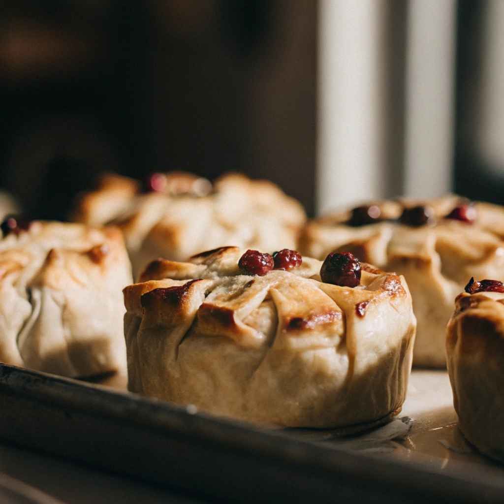 Mini Pastry Wrapped Cranberry Baked Brie