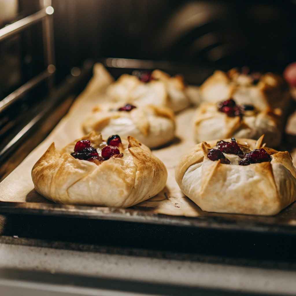 Mini Pastry Wrapped Cranberry Baked Brie
