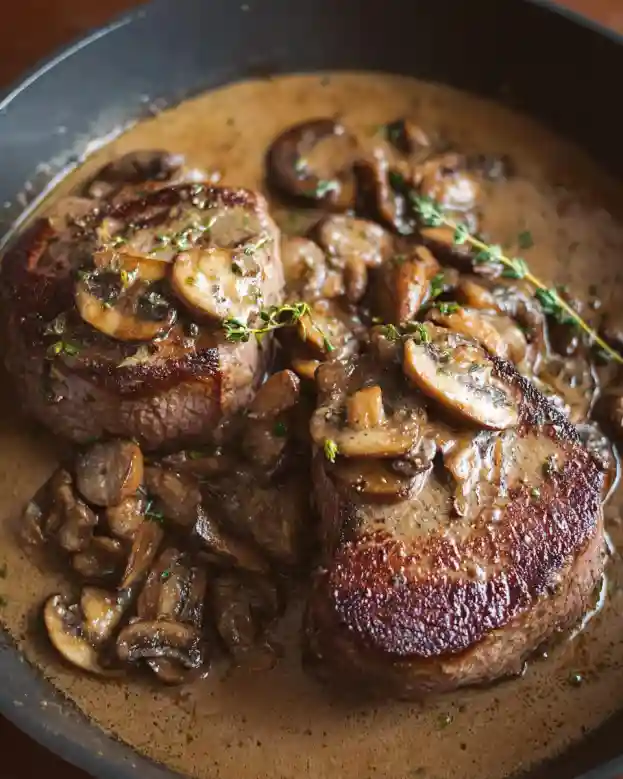 Filet Mignon in Mushroom Sauce