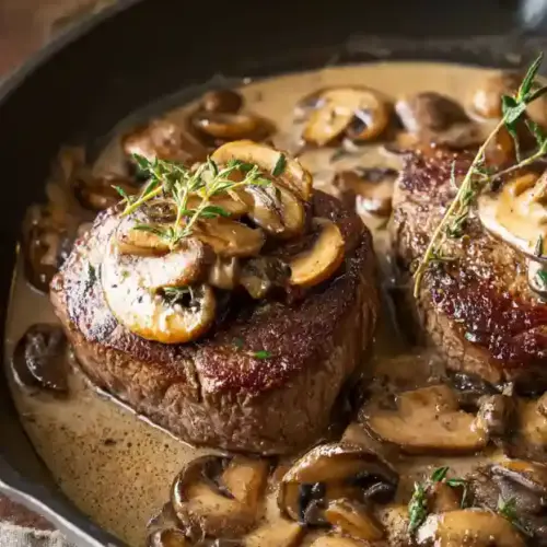 Filet Mignon in Mushroom Sauce