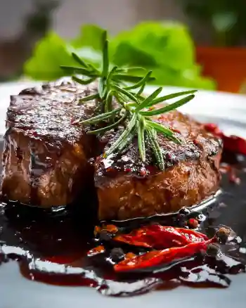Filet Mignon with Red Wine Sauce