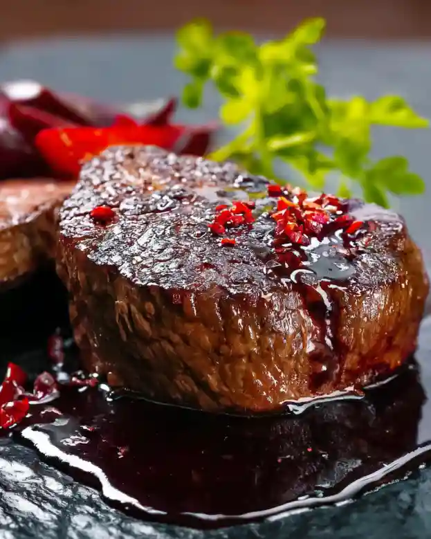 Filet Mignon with Red Wine Sauce