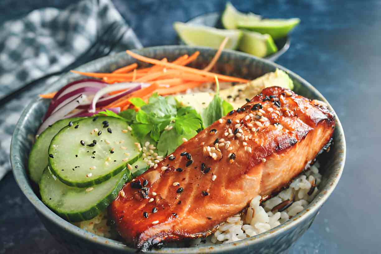 Blackened Miso Salmon with Creamy Coconut Cucumber Salad