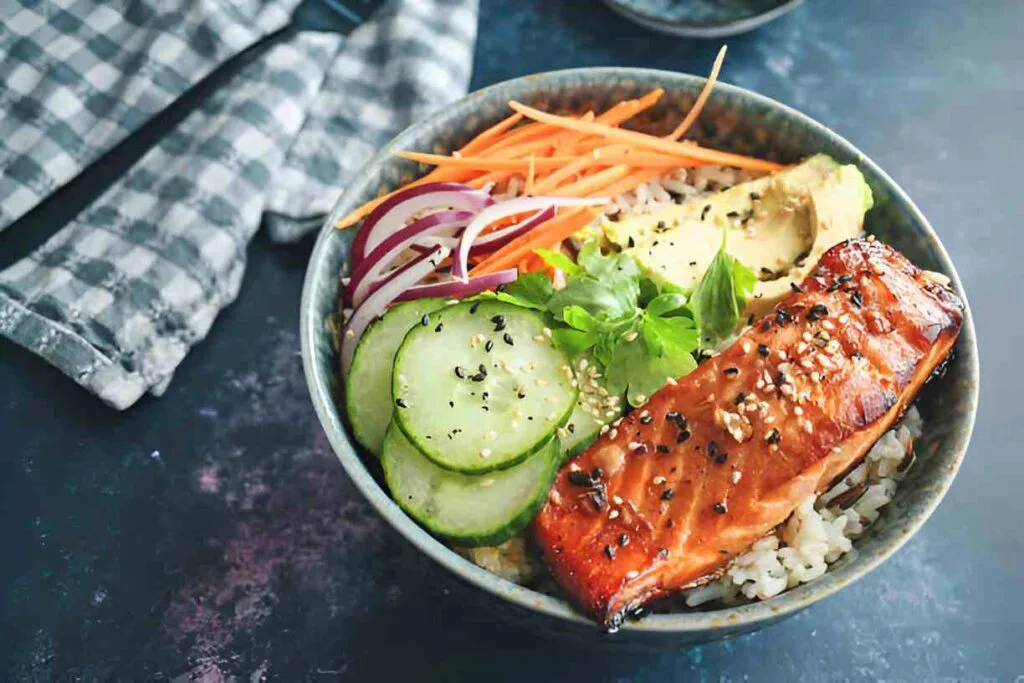 Blackened Miso Salmon with Creamy Coconut Cucumber Salad