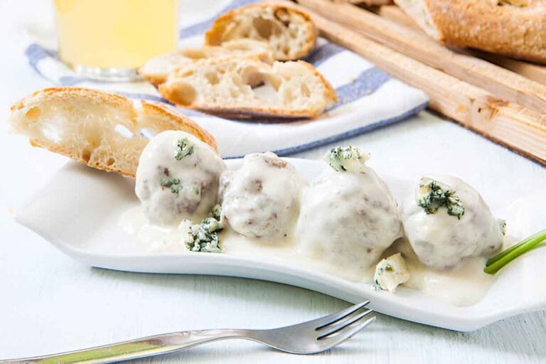 Spanish Meatballs with Blue Cheese