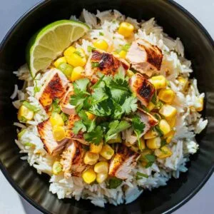 Street Corn Chicken Rice Bowl