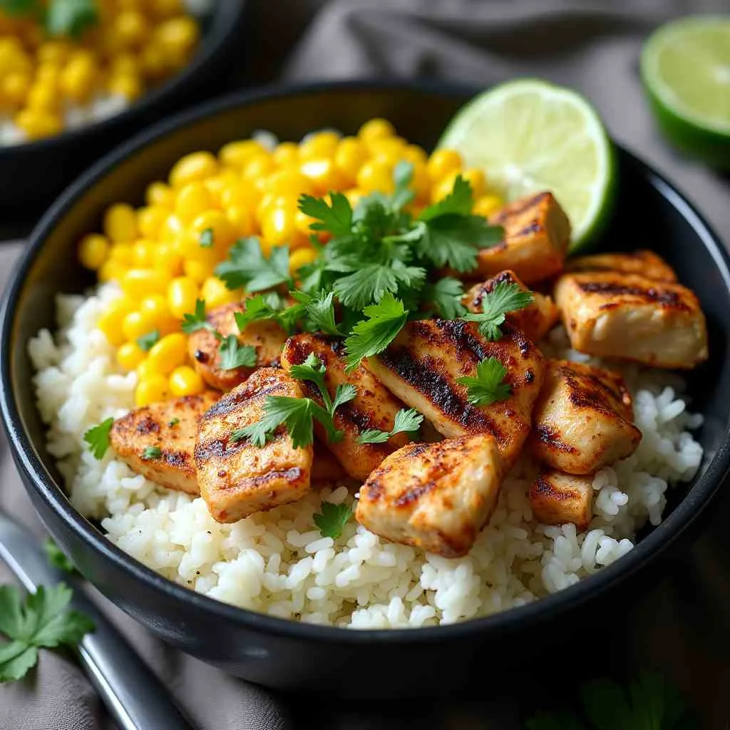 Street Corn Chicken Rice Bowl