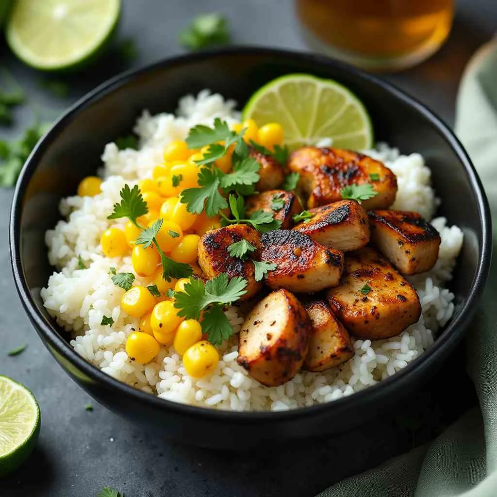 Street Corn Chicken Rice Bowl