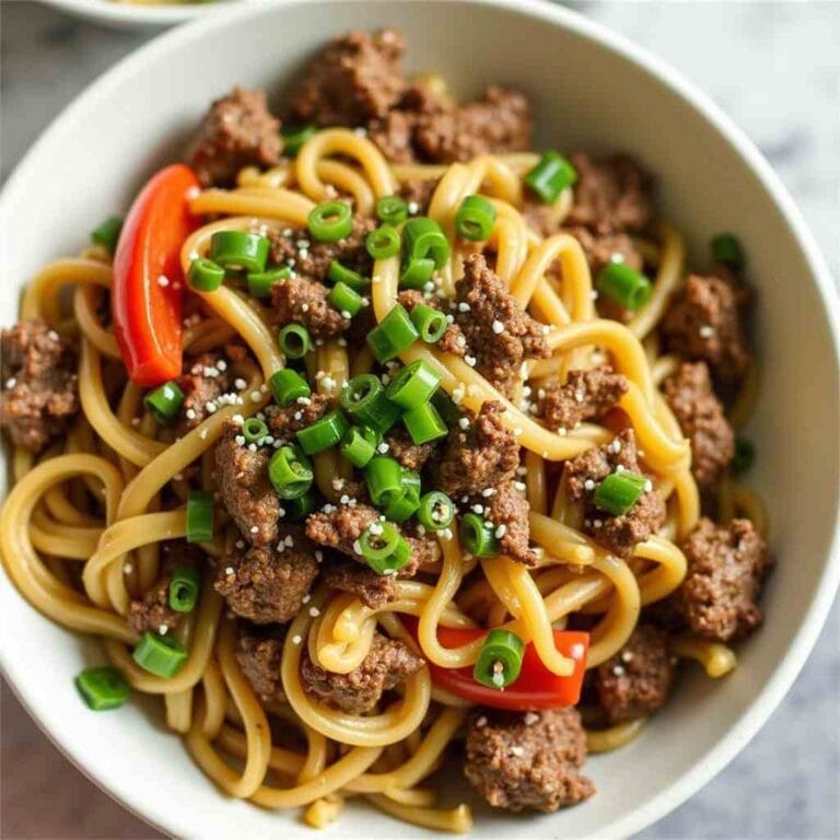 Mongolian Ground Beef Noodles