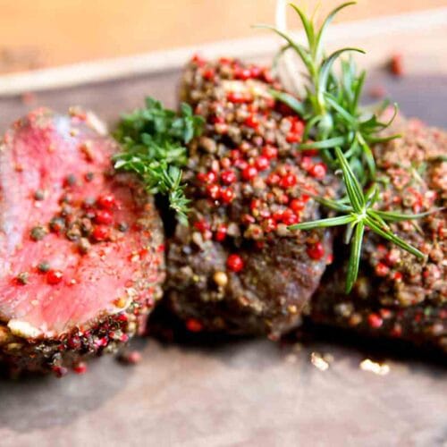 Fresh Tenderloin Steak in Marinade of Pepper and Herbs