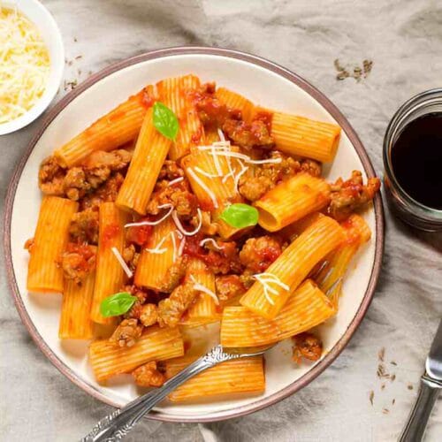 Creamy Sausage Rigatoni