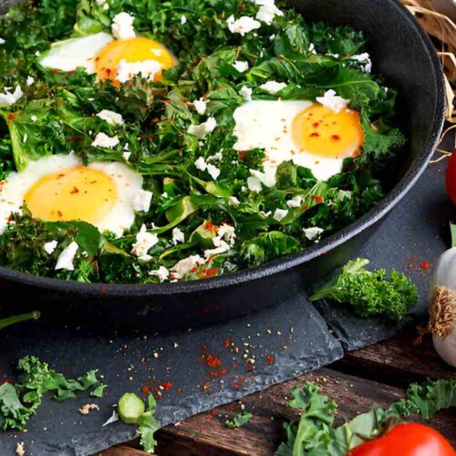 Sautéed Dandelion Greens with Eggs