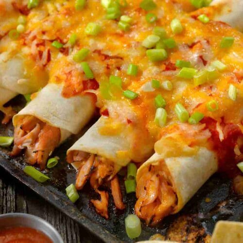 Spicy Chicken and Cheese Enchiladas