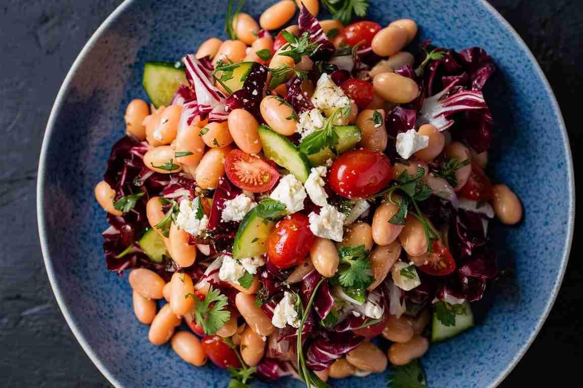 Radicchio, Bean, and Feta Salad