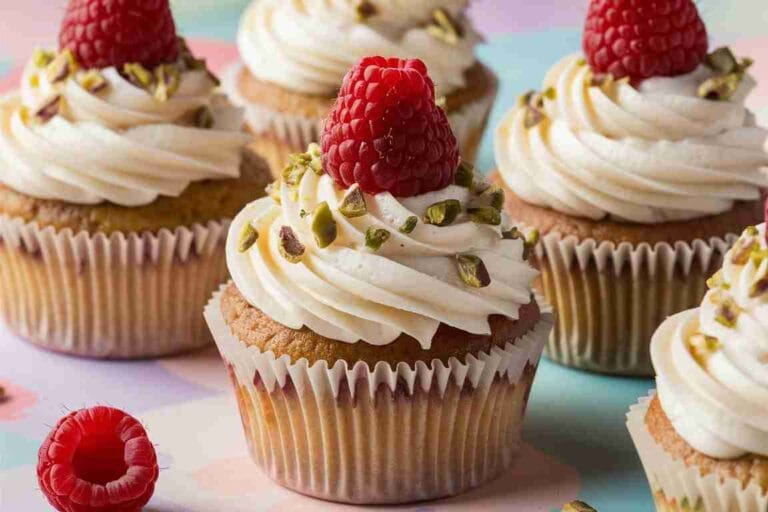 Pistachio Raspberry Cupcakes