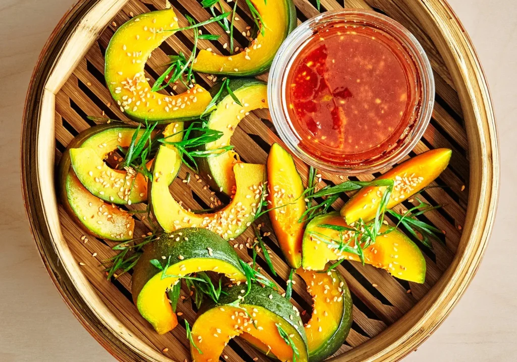 Steamed Kabocha with Ginger Soy Dressing