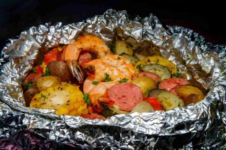 Foil Packet Steak and Shrimp
