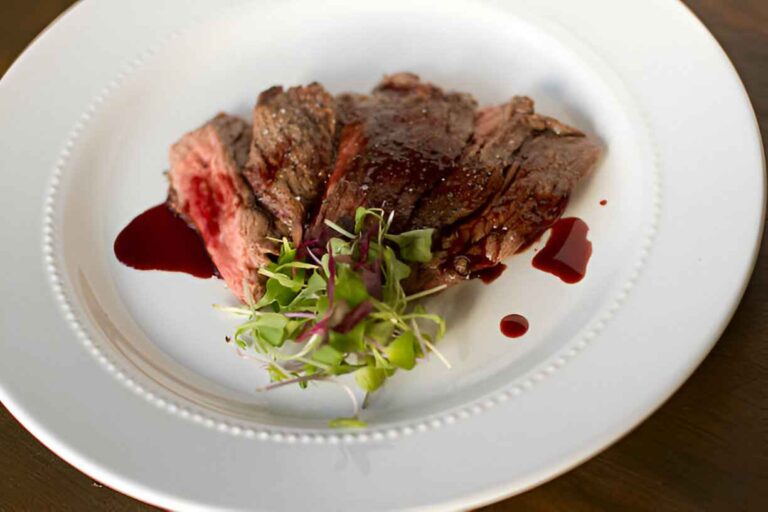 Flank Steak with Red Wine Sauce