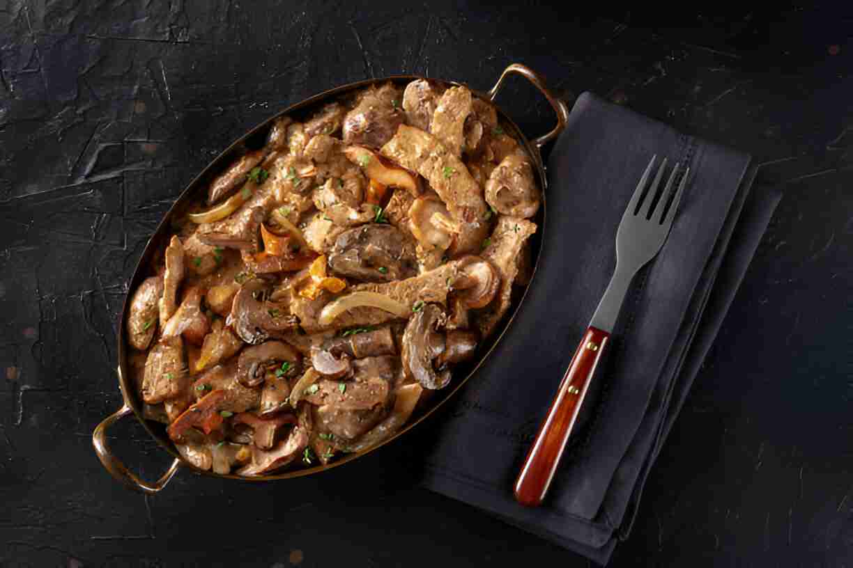 Air Fryer Steak Bites and Mushrooms