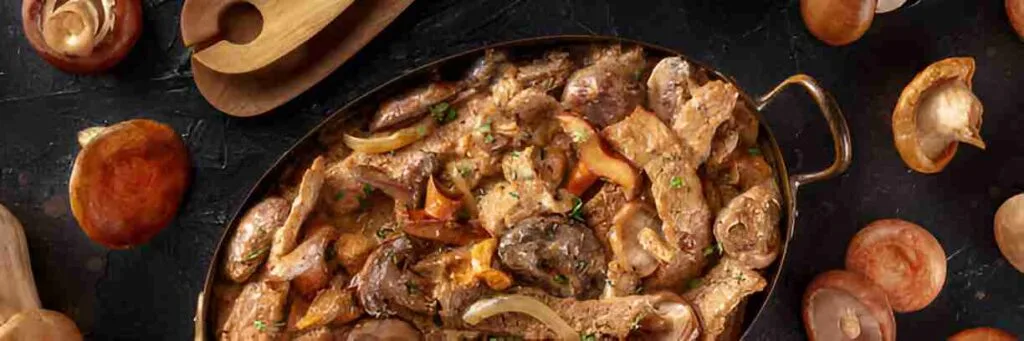 Air Fryer Steak Bites and Mushrooms