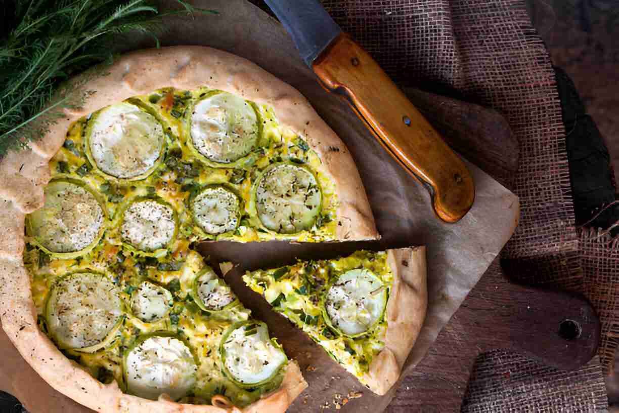 Zucchini Goat Cheese Pizza