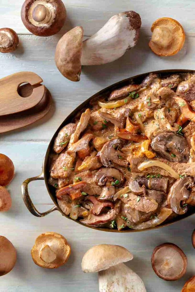 Air Fryer Steak Bites and Mushrooms