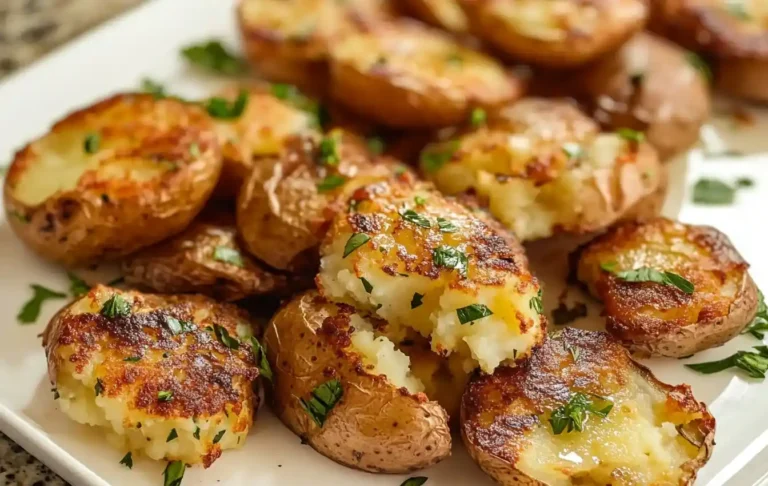 Crispy Garlic and Herb Smashed Potatoes