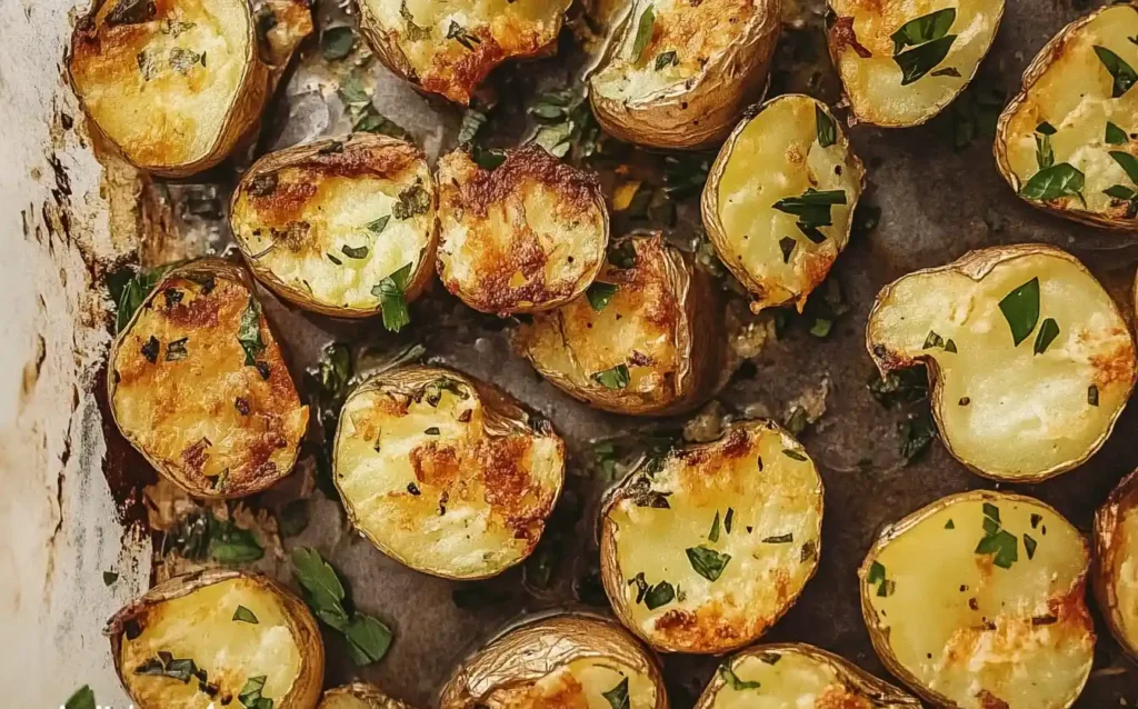 Crispy Garlic and Herb Smashed Potatoes