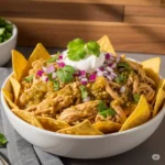 Crockpot Salsa Verde Chicken Tortilla Bowl