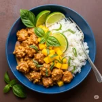 Peanut Chicken with Spicy Lime Mango Salad