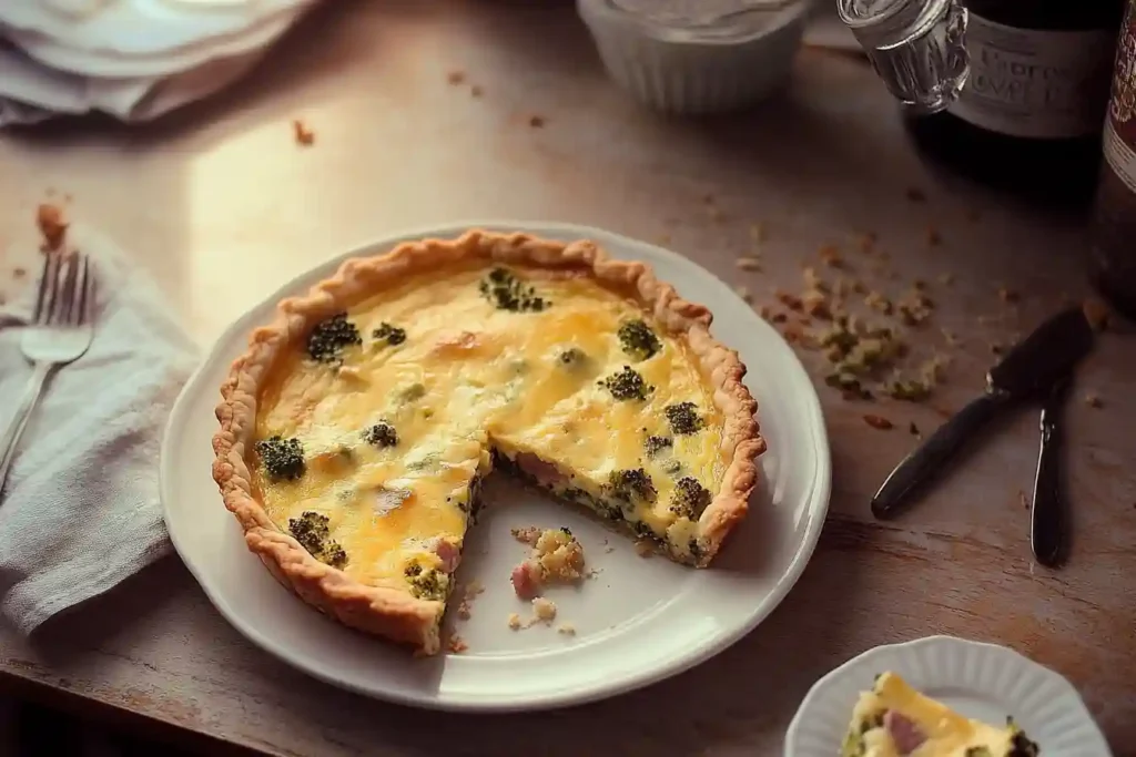 Ham, Broccoli, and Cheddar Quiche