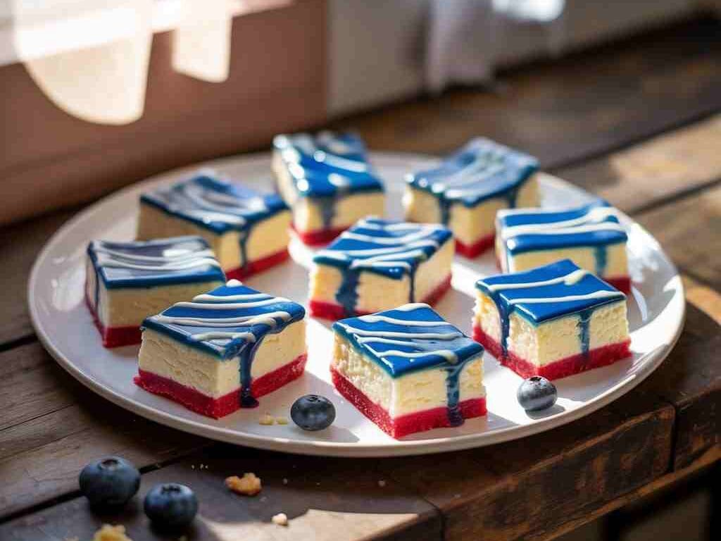 Red White and Blue Cheesecake Bars