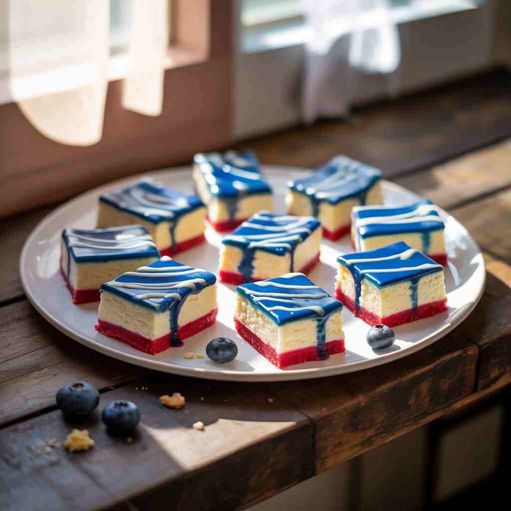 Red White and Blue Cheesecake Bars