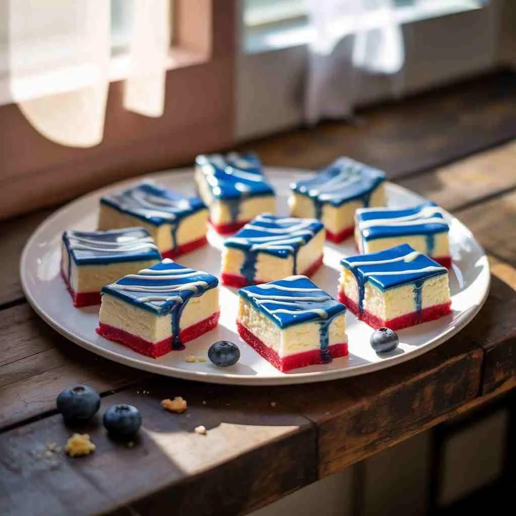 Red White and Blue Cheesecake Bars