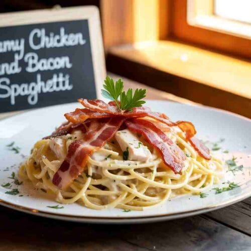 Creamy Chicken and Bacon Spaghetti