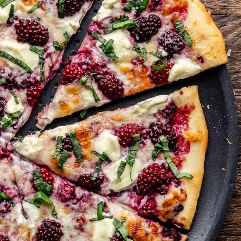 Blackberry Basil Ricotta Pizza