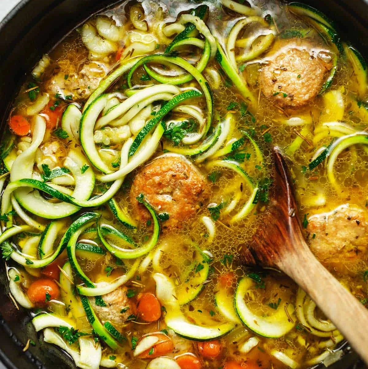 Chicken Meatballs with Zucchini Noodles