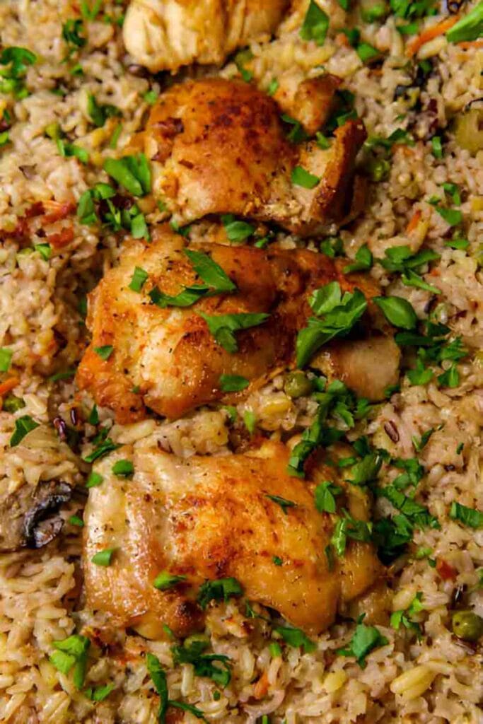 Chicken Thighs and Rice